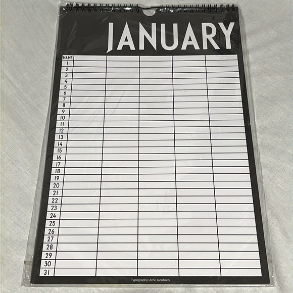 DESIGN LETTERS + Arne Jacobsen - monthly planner typography by Arne Jacobsen - Picture 1 of 6